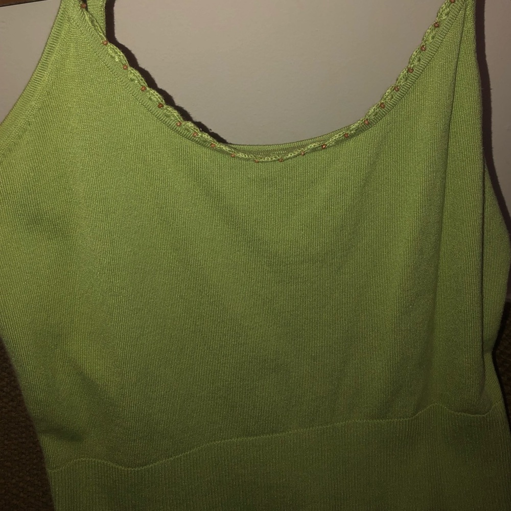 Green dainty tank top